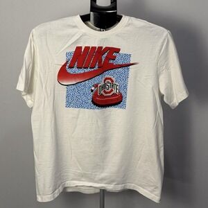 Ohio State Buckeyes Shirt Mens Medium White NCAA Football‎ Nike Graphic Tee